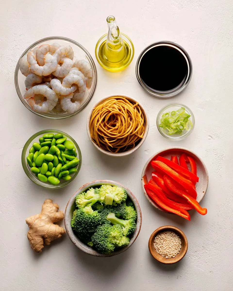 Shrimp Stir Fry with Edamame Noodles