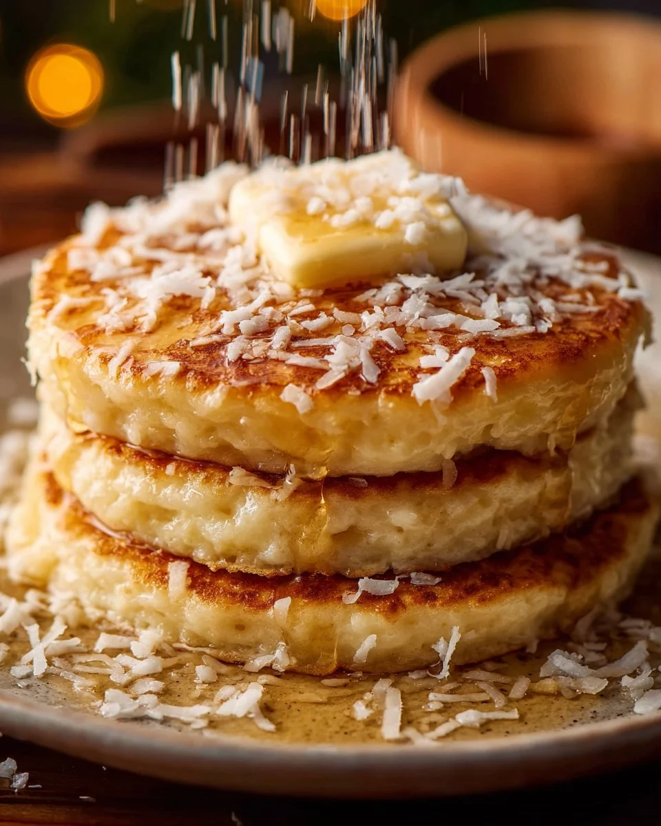 Sweet Coconut Cream Pancakes