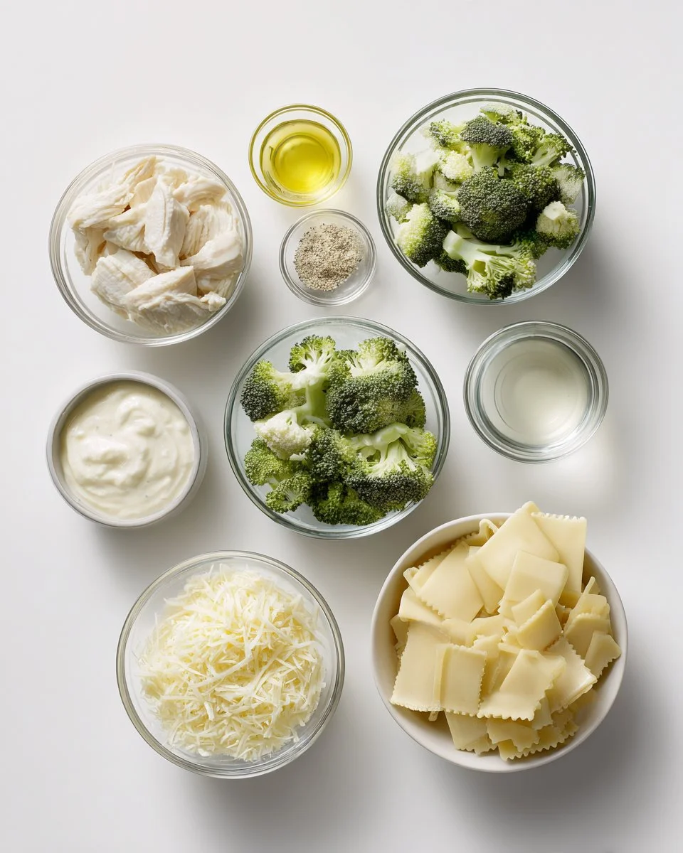 Alfredo Chicken Broccoli Skillet Lasagna