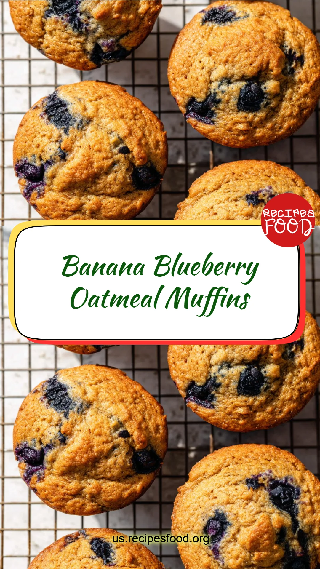 Banana Blueberry Oatmeal Muffins