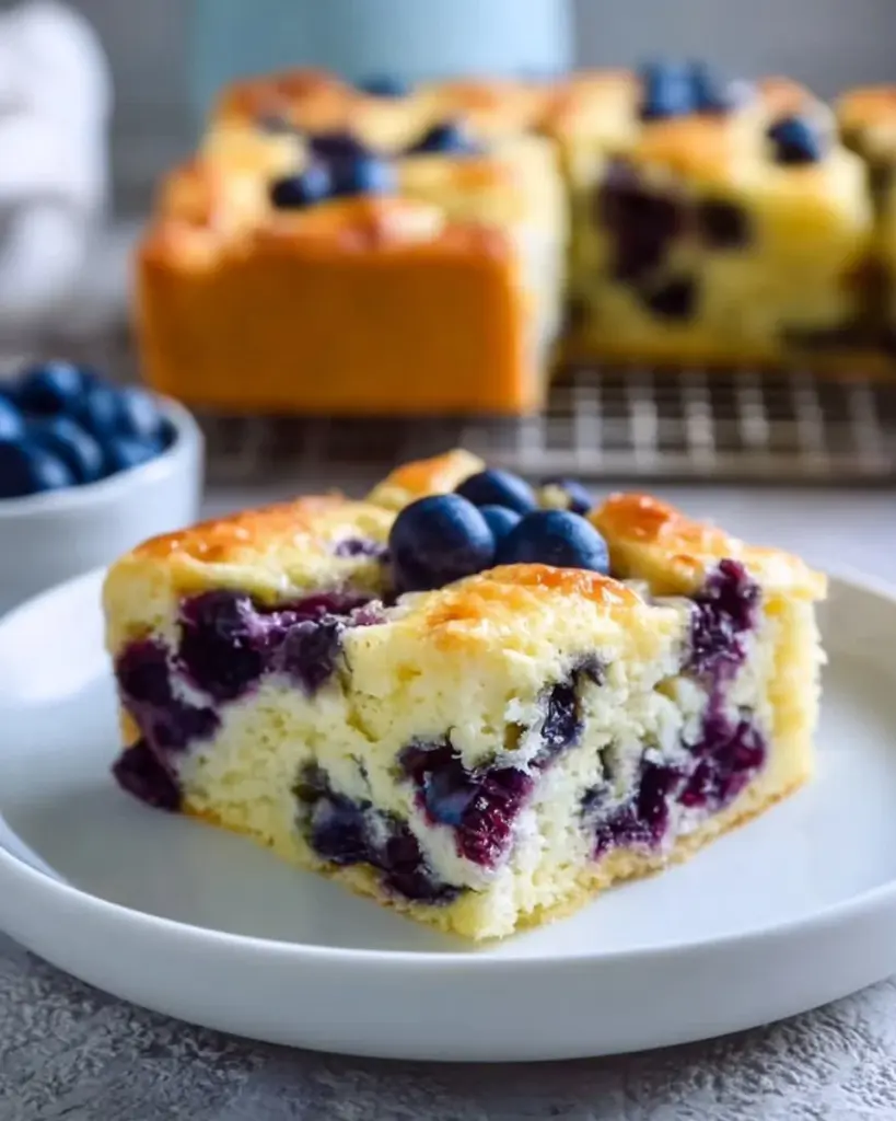 Delicious Blueberry Cottage Cheese Breakfast Bake served in a dish.