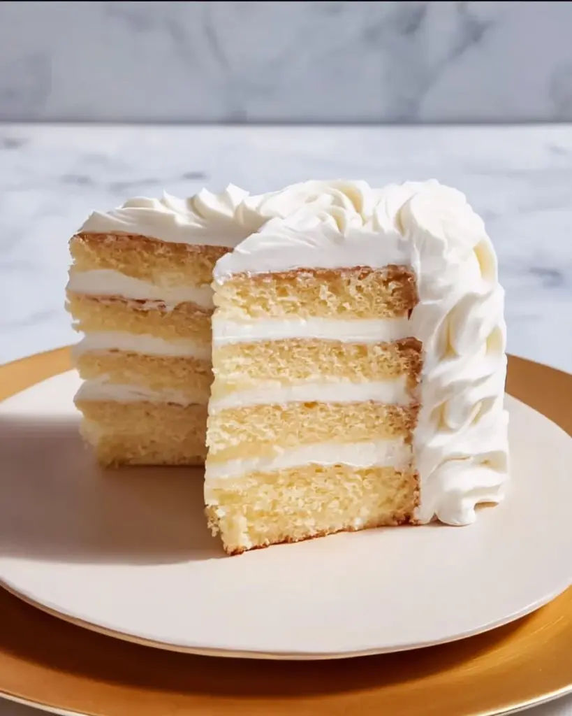 Deliciously smooth Chantilly frosting on a layered cake