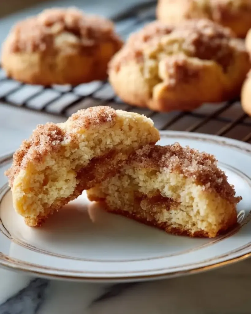 Delicious coffee cake cookies on a plate, showcasing their crumbly texture.
