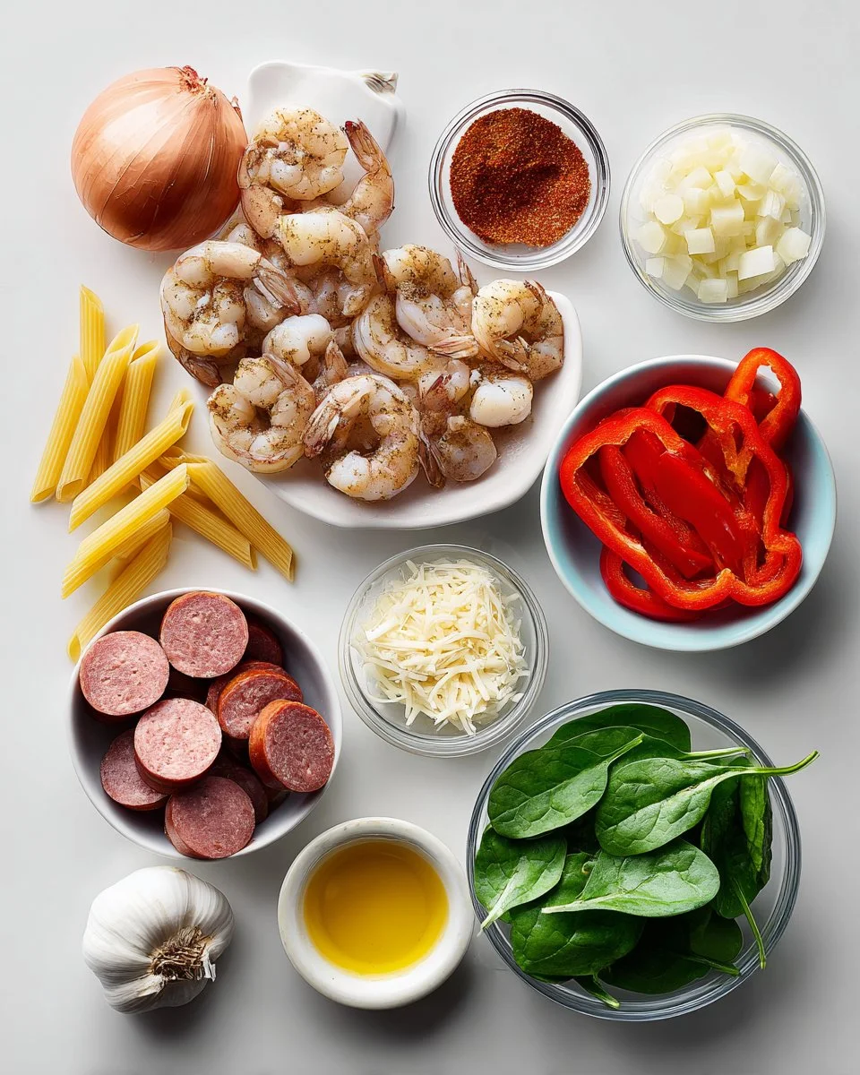 Creamy Cajun Shrimp and Sausage Pasta