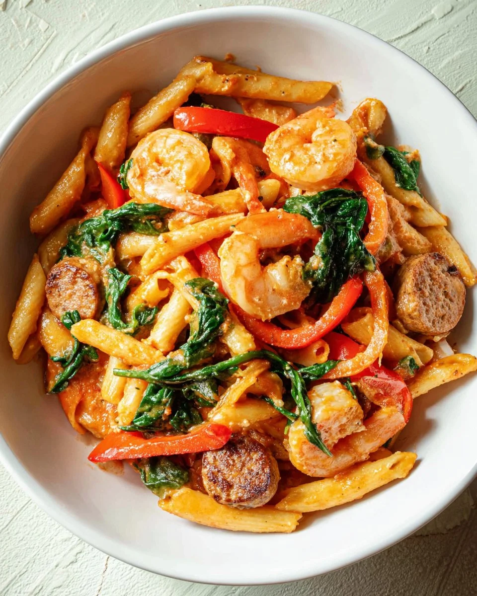 Creamy Cajun Shrimp and Sausage Pasta