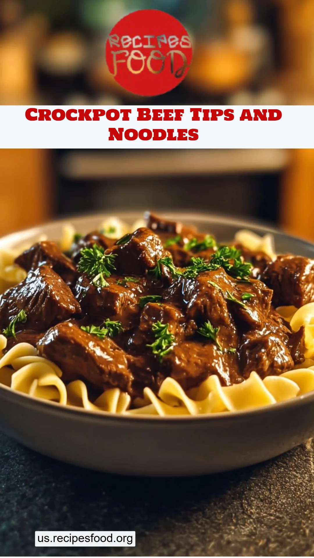 Crockpot Beef Tips and Noodles