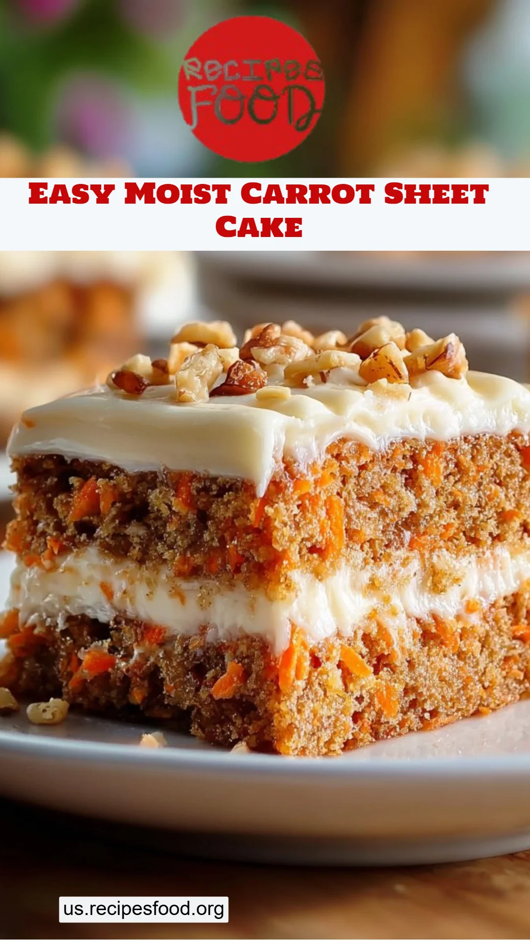 Easy Moist Carrot Sheet Cake