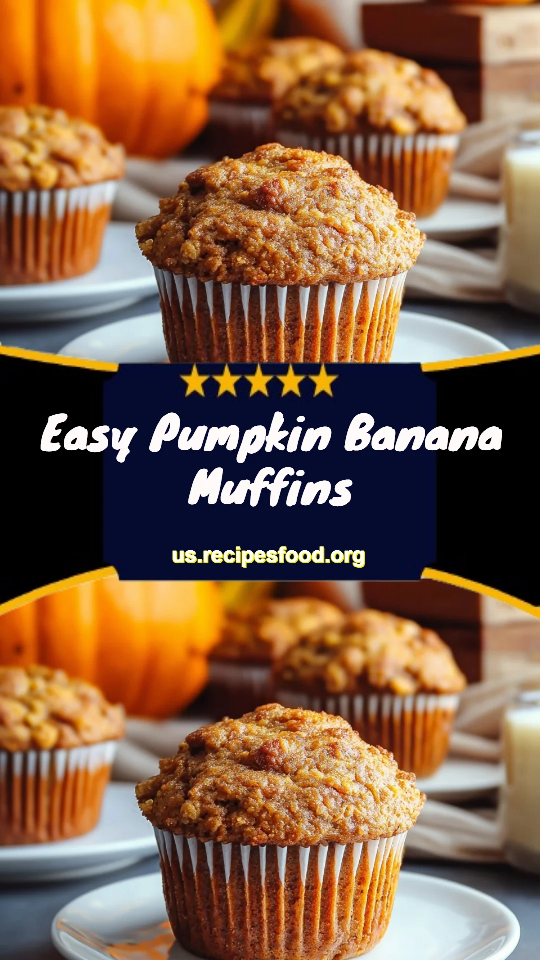 Easy Pumpkin Banana Muffins