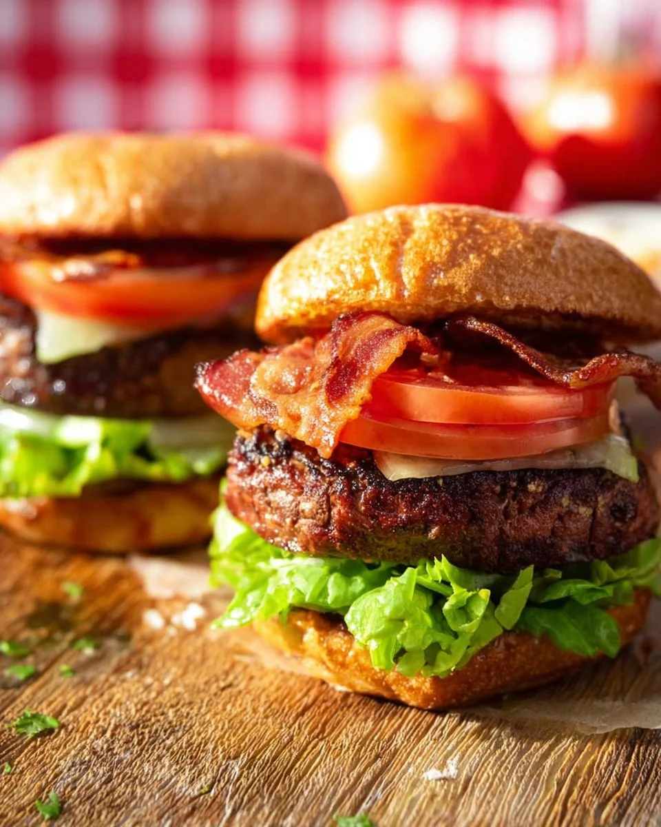 Grilled Chipotle BLT Cheeseburgers