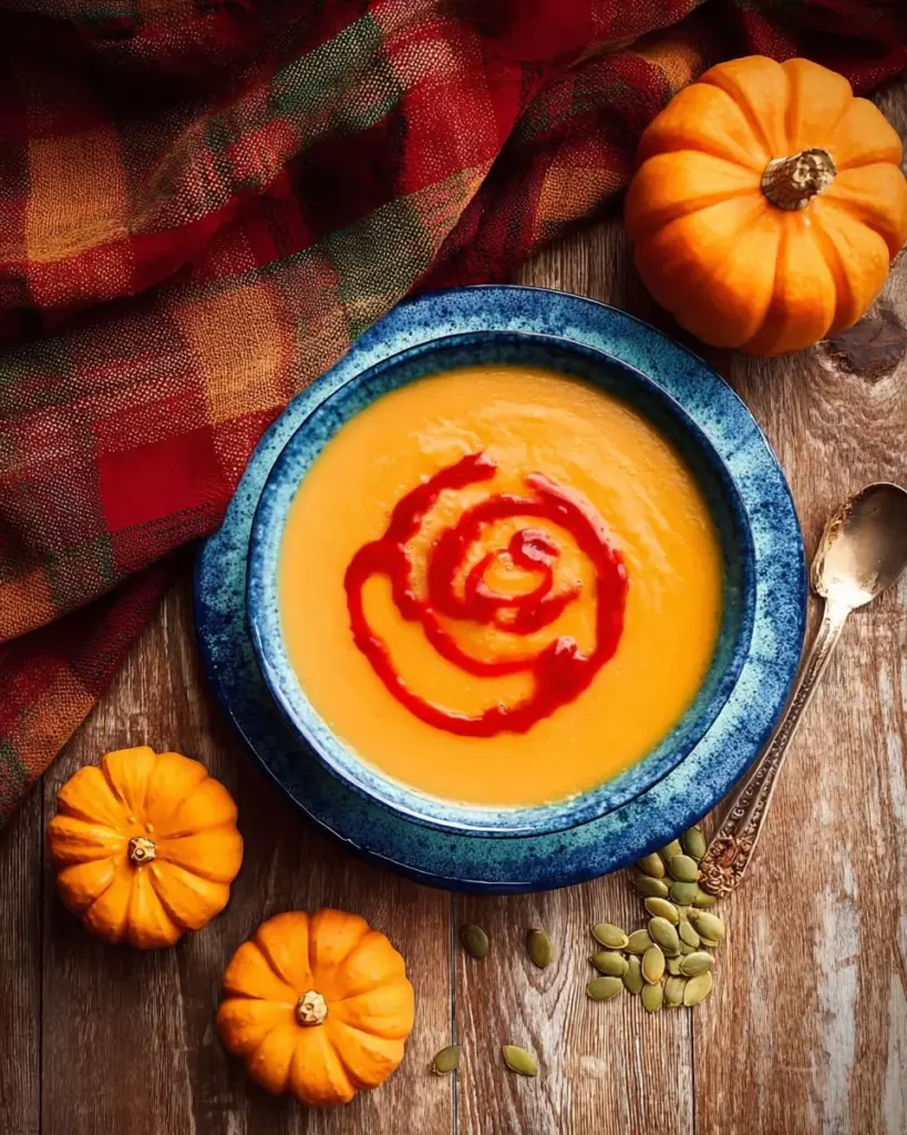 Bowl of Jamaican Pumpkin Soup garnished with herbs, showcasing Caribbean cuisine.