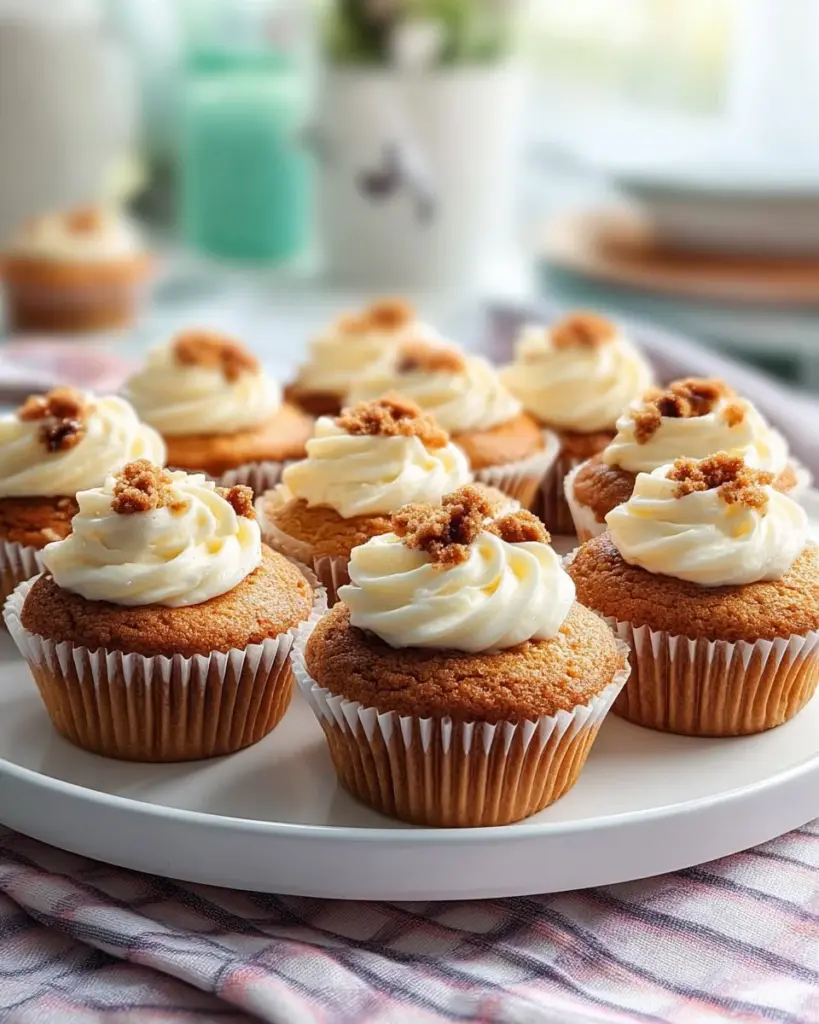 Delicious mini carrot cakes topped with cream cheese icing
