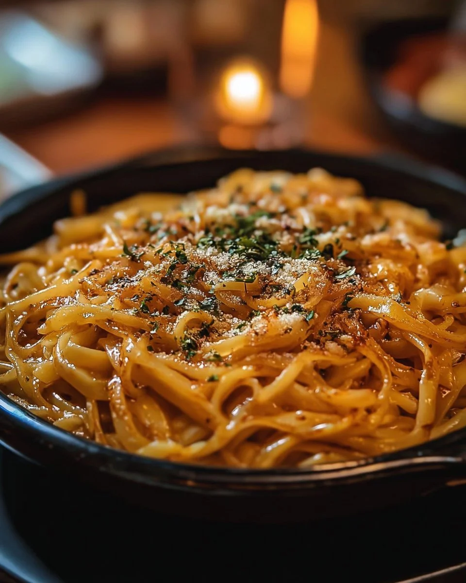 Slow Cooker Caramelized Onion Pasta