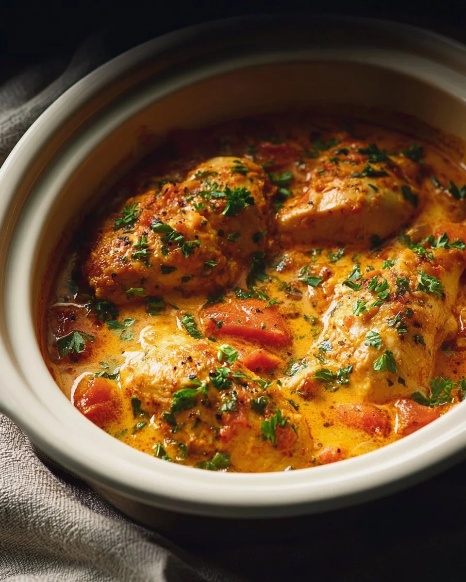 Slow Cooker Creamy Tomato Basil Chicken