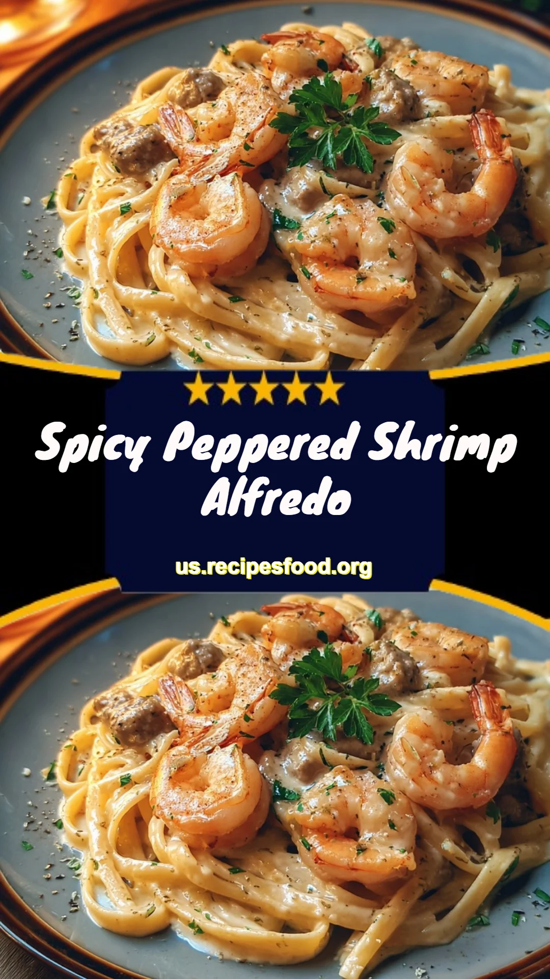 Spicy Peppered Shrimp Alfredo