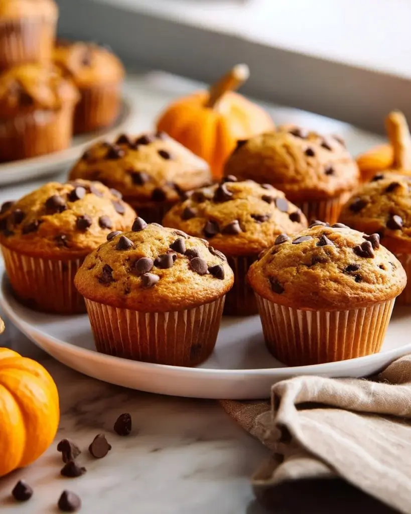 Fluffy homemade pumpkin muffins with spices and a golden crust